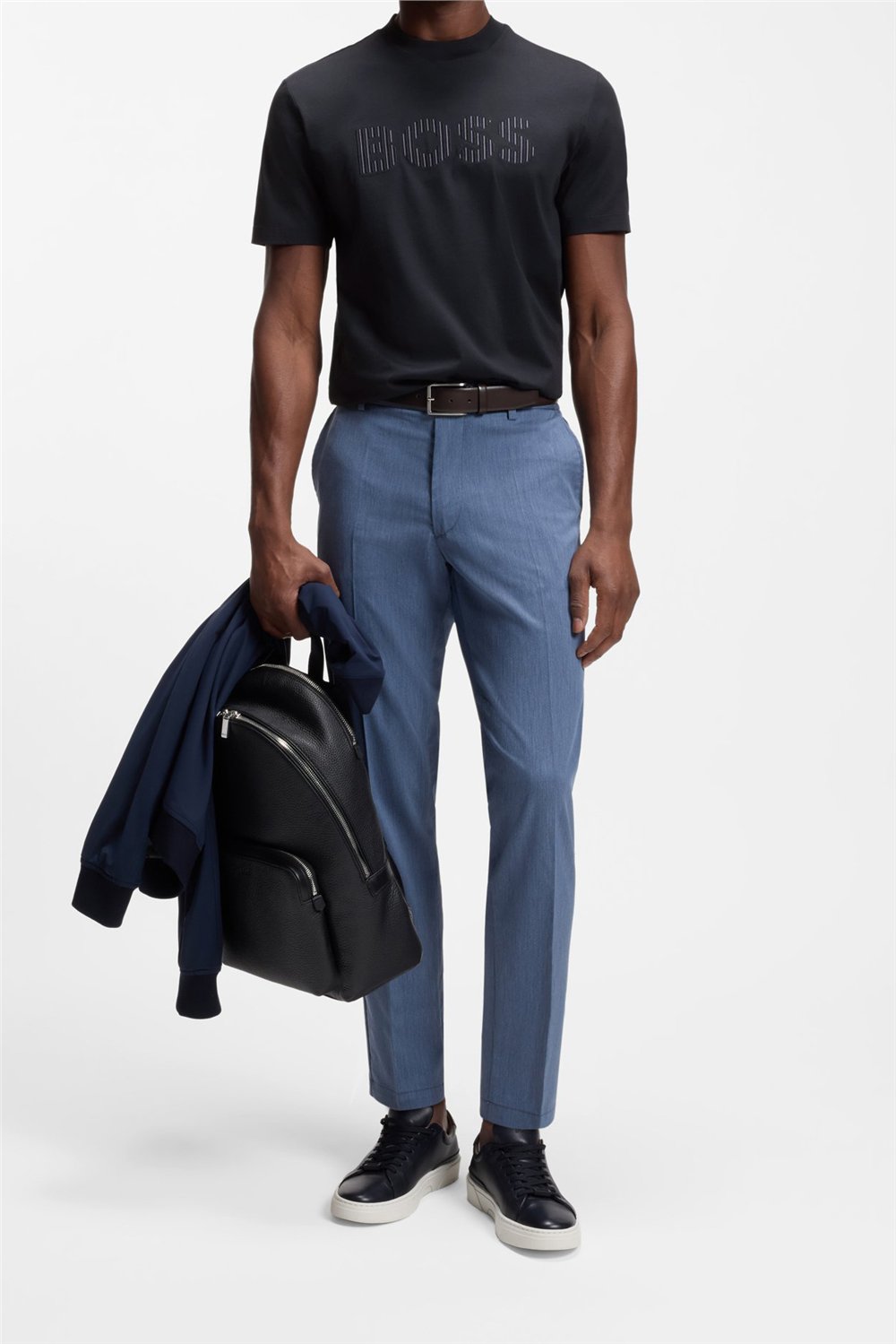 Boss C Thompson 41 Erkek Bisiklet Yaka T-Shirt Mavi