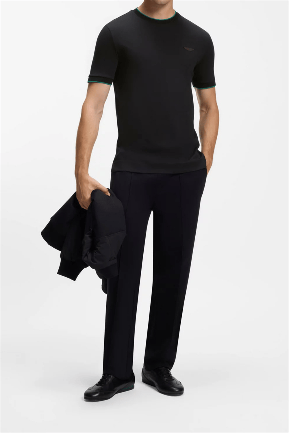 BOSS C Thompson 80 Am Erkek Bisiklet Yaka T-Shirt Siyah