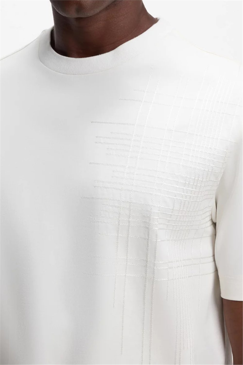 BOSS C Tigerman 49 Erkek Bisiklet Yaka T-Shirt Beyaz