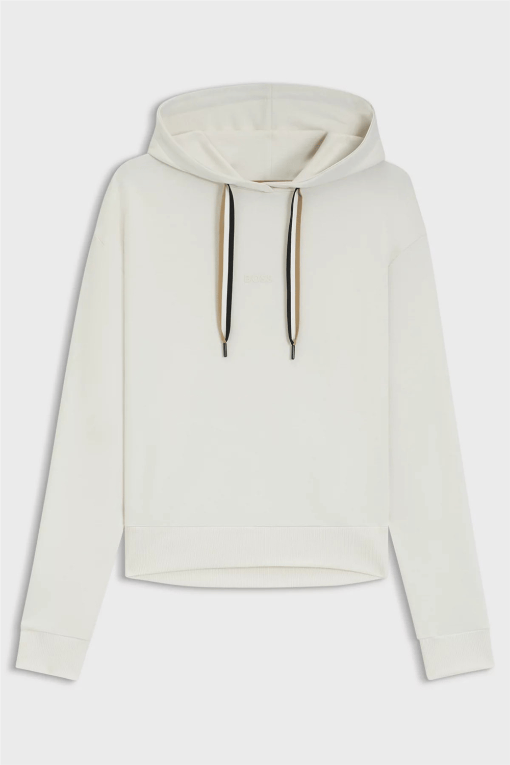 Boss CP Stripe Hoodie Kadın Kapüşonlu Sweatshirt Beyaz