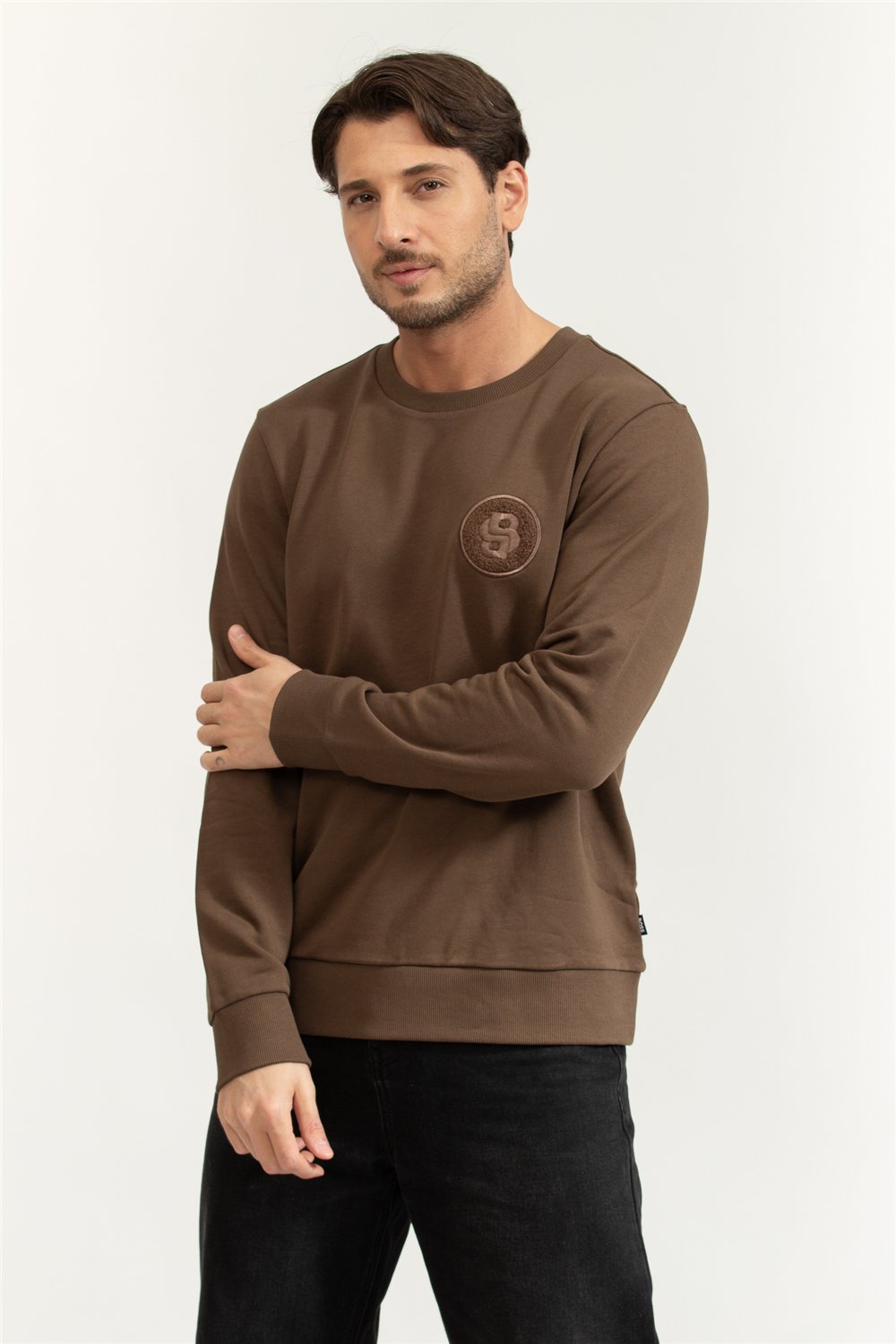 Boss Erkek Bisiklet Yaka Sweatshirt