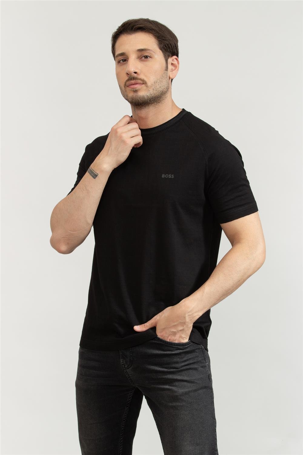 Boss Erkek Bisiklet Yaka T-Shirt