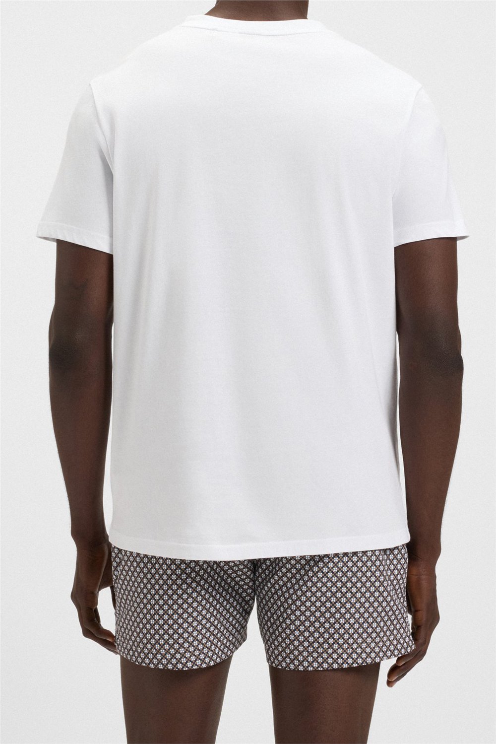 Boss Erkek Bisiklet Yaka T-Shirt Beyaz