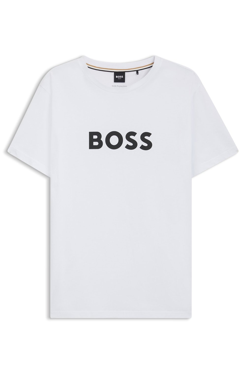 Boss Erkek Bisiklet Yaka T-Shirt Beyaz