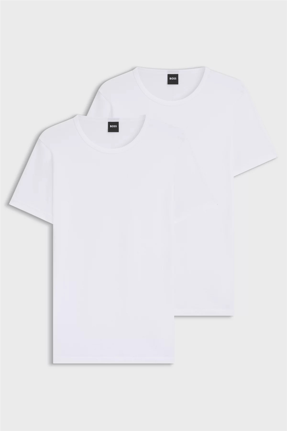 Boss Erkek Bisiklet Yaka T-Shirt Beyaz