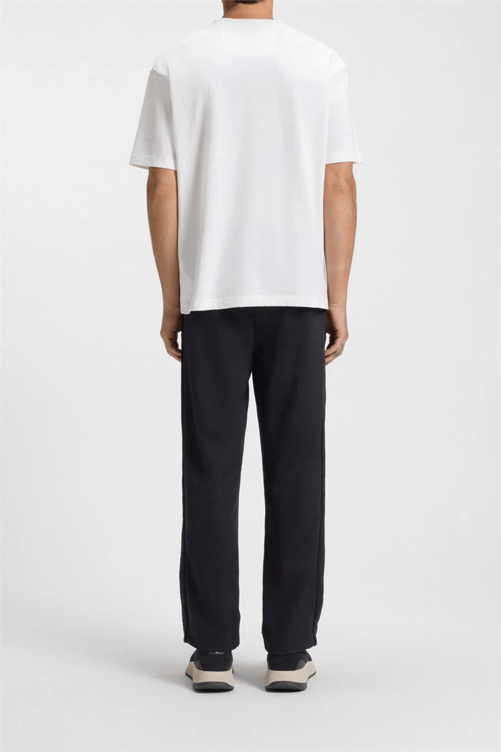 Boss Erkek Bisiklet Yaka T-Shirt Beyaz