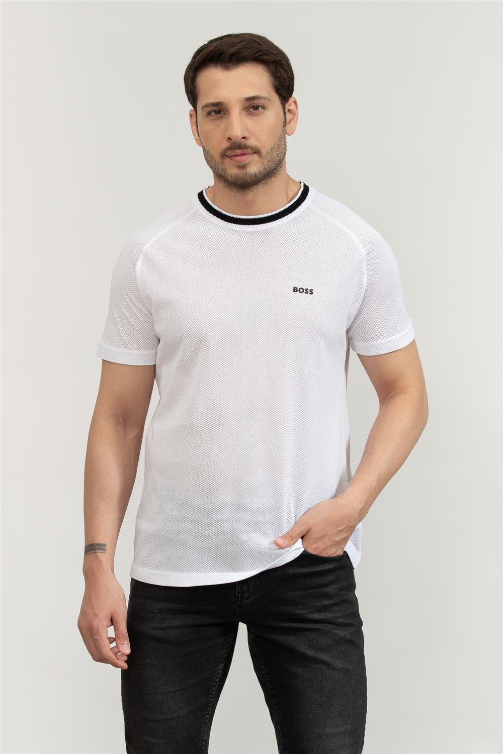 Boss Erkek Bisiklet Yaka T-Shirt