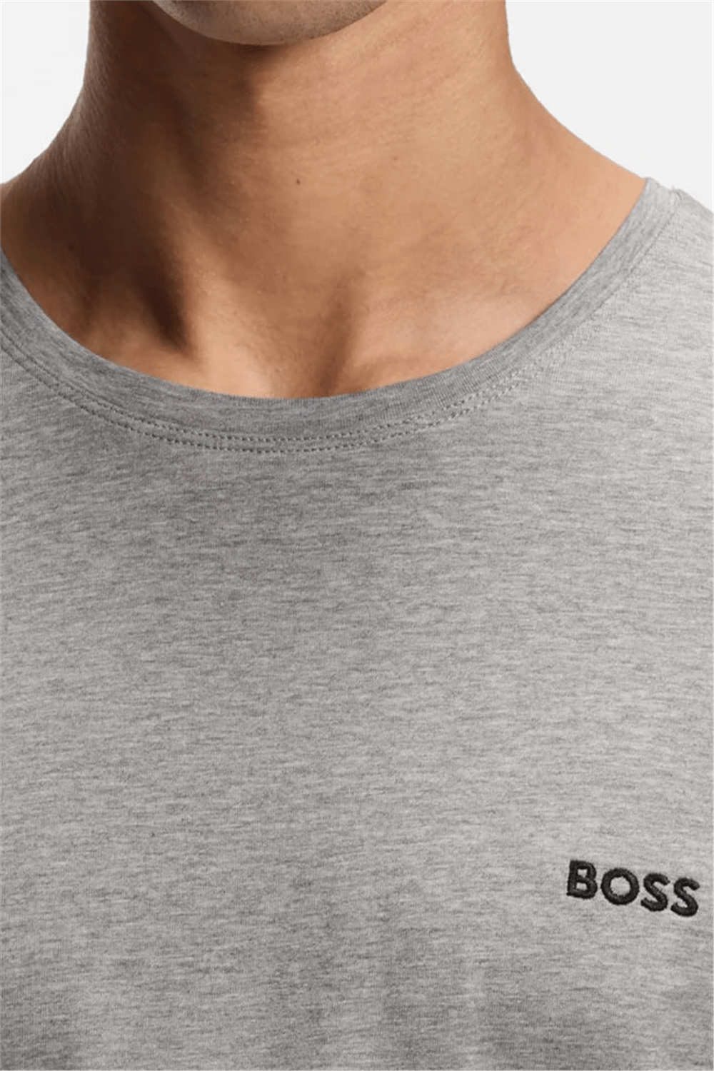 Boss Erkek Bisiklet Yaka T-Shirt Gri