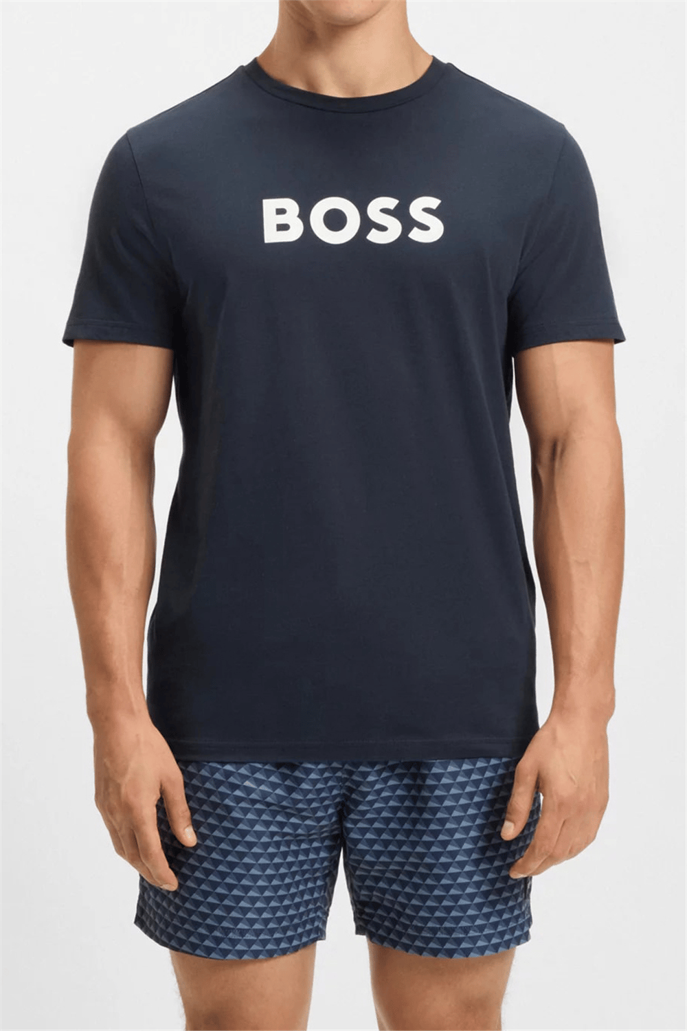 Boss Erkek Bisiklet Yaka T-Shirt Lacivert