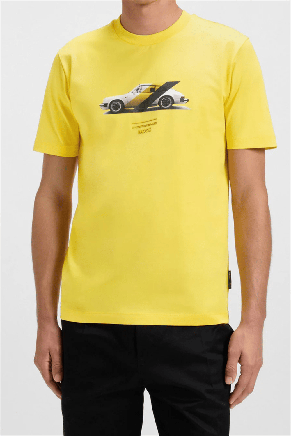 Boss Erkek Bisiklet Yaka T-Shirt Sarı