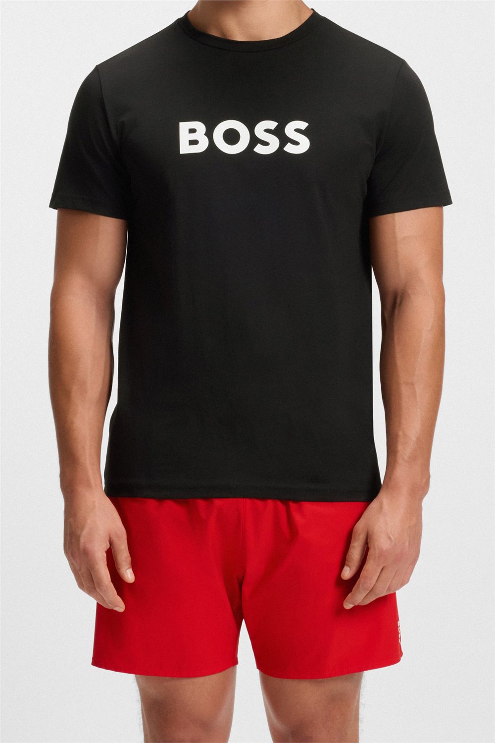 Boss Erkek Bisiklet Yaka T-Shirt Siyah