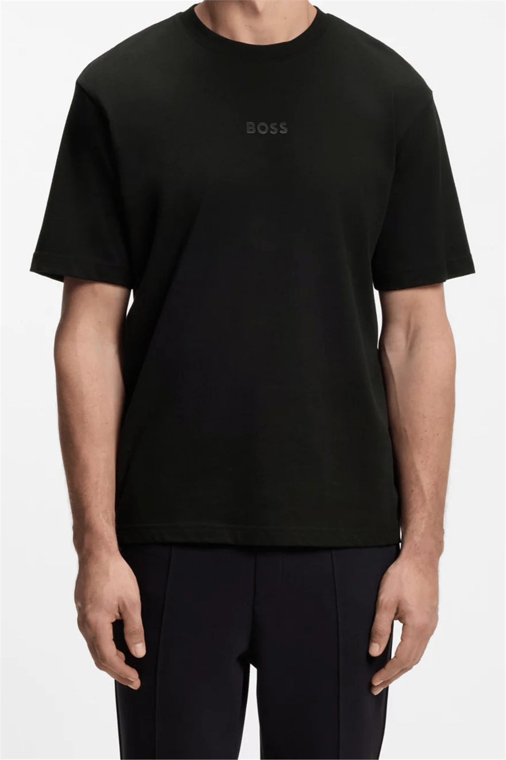 Boss Erkek Bisiklet Yaka T-Shirt Siyah