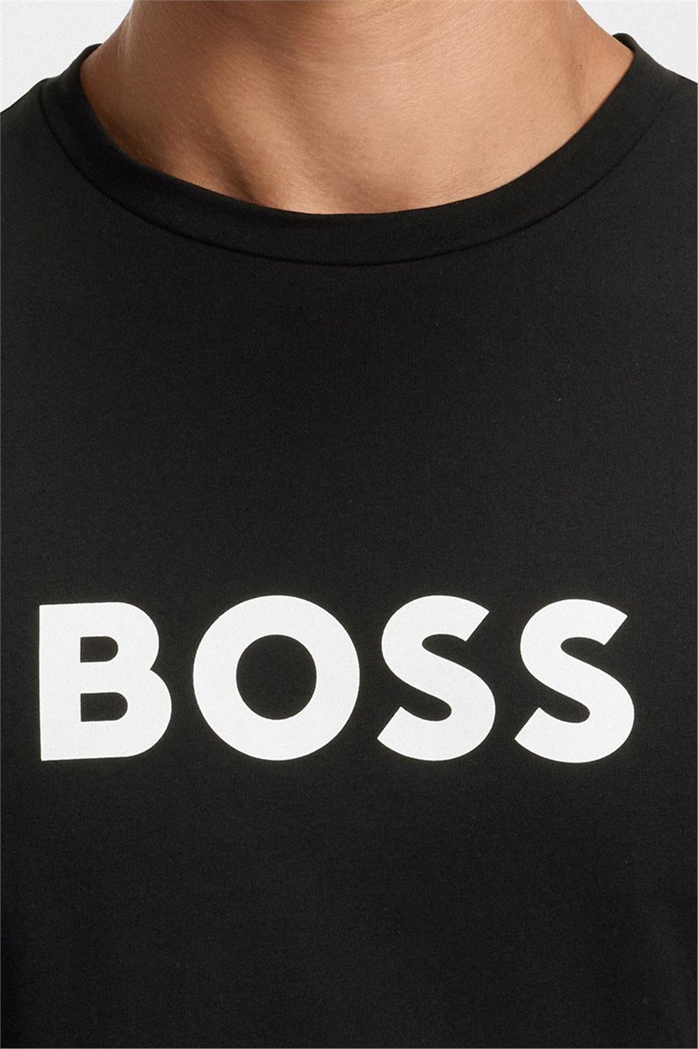 Boss Erkek Bisiklet Yaka T-Shirt Siyah