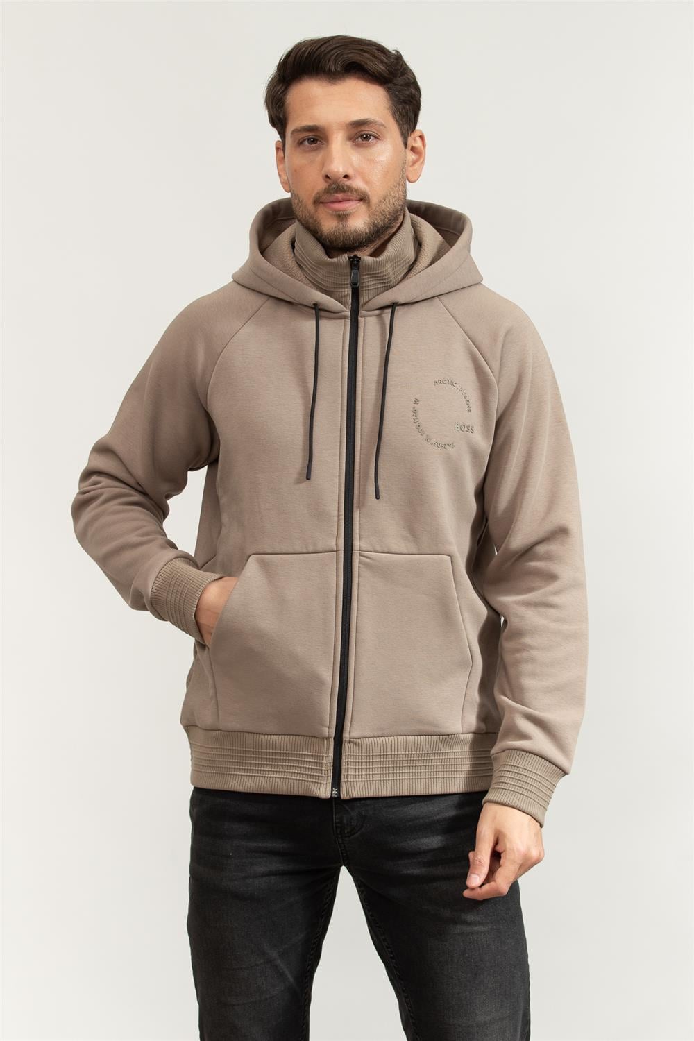 Boss Erkek Fermuarlı Sweatshirt