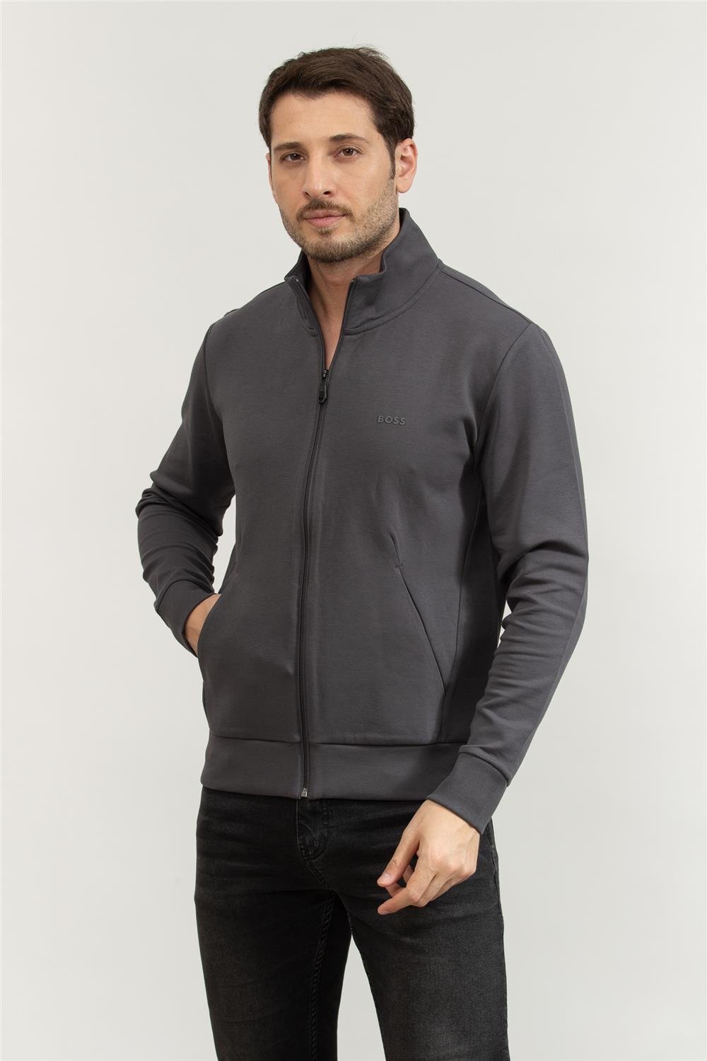 Boss Erkek Fermuarlı Sweatshirt