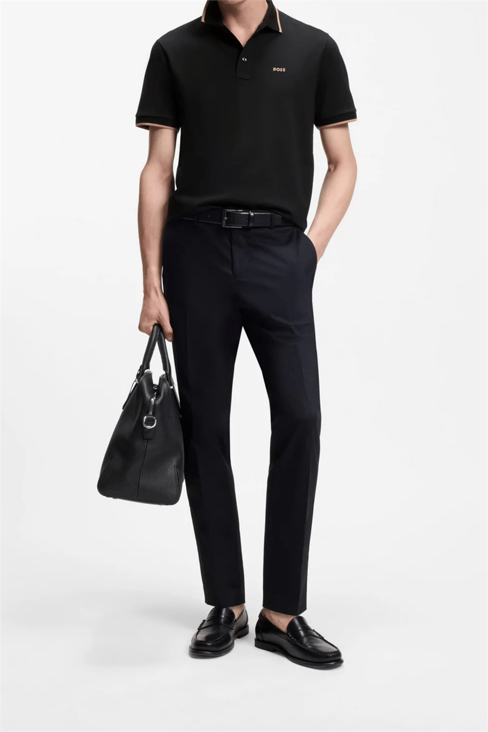 Boss Erkek Polo Yaka T-Shirt Siyah