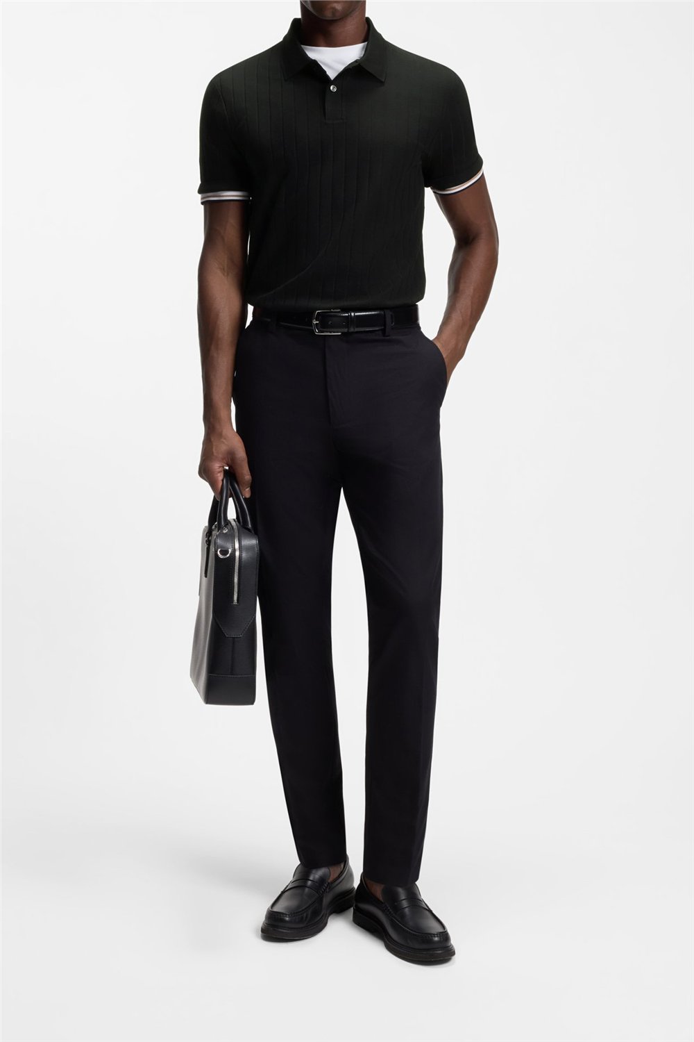 Boss H Parlay 236 Erkek Polo Yaka T-Shirt Siyah