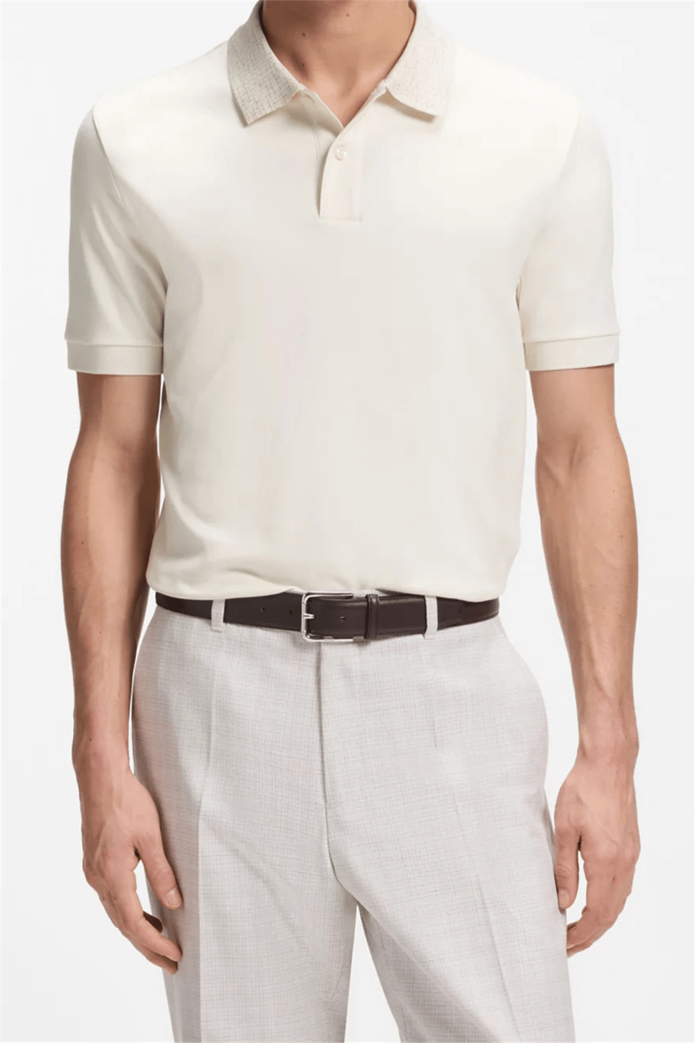 BOSS H Parlay 49 Erkek Polo Yaka T-Shirt Beyaz