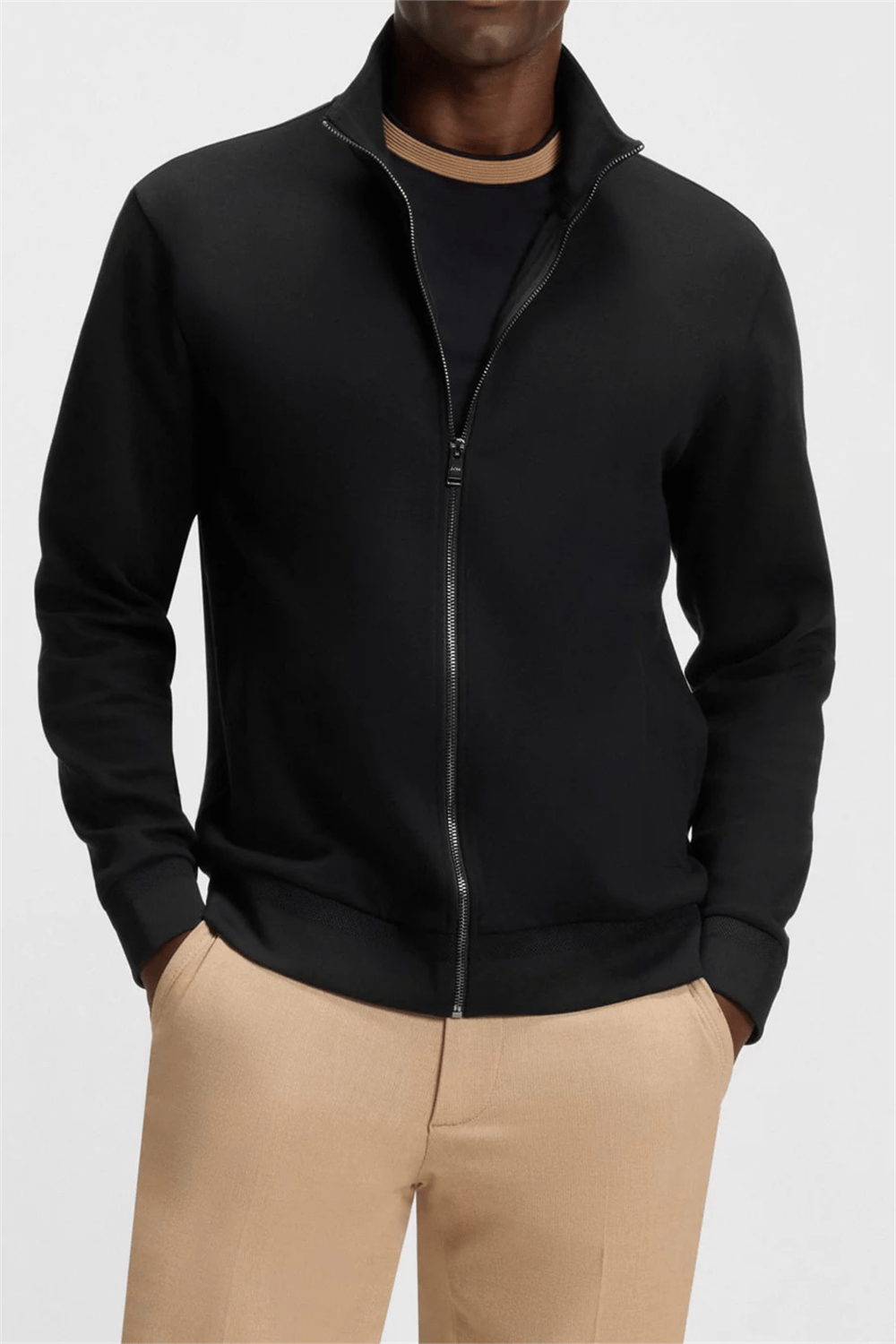 BOSS H Shepherd 100 Erkek Fermuarlı Sweatshirt Siyah