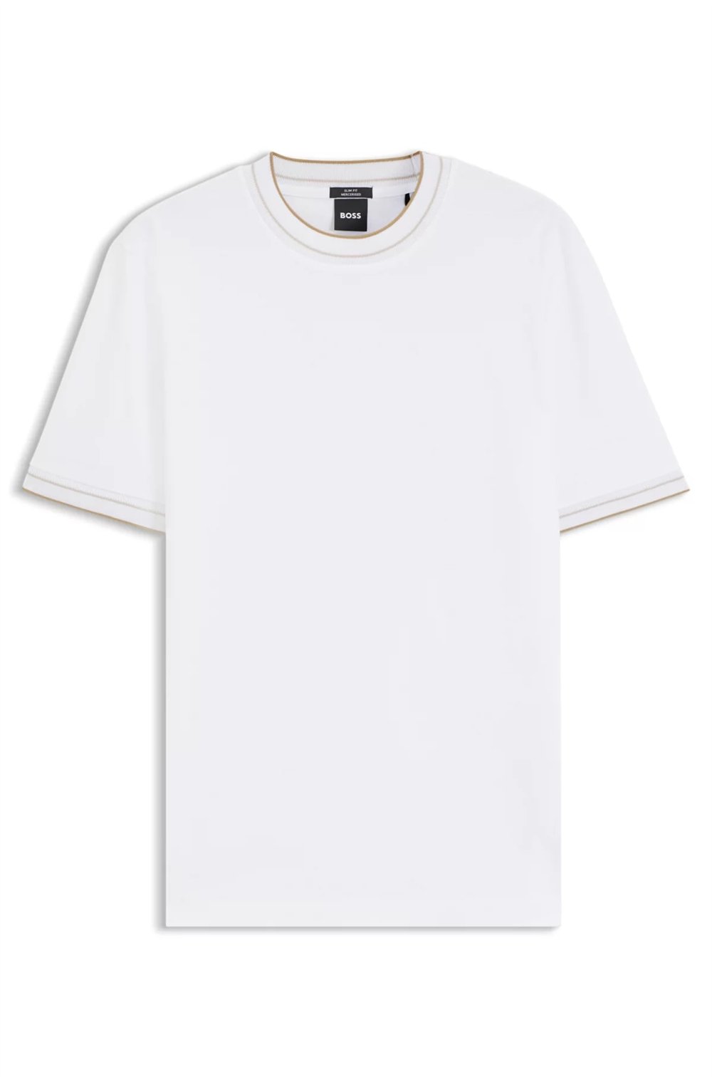 BOSS H Tessler 195 Erkek Bisiklet Yaka T-Shirt Beyaz