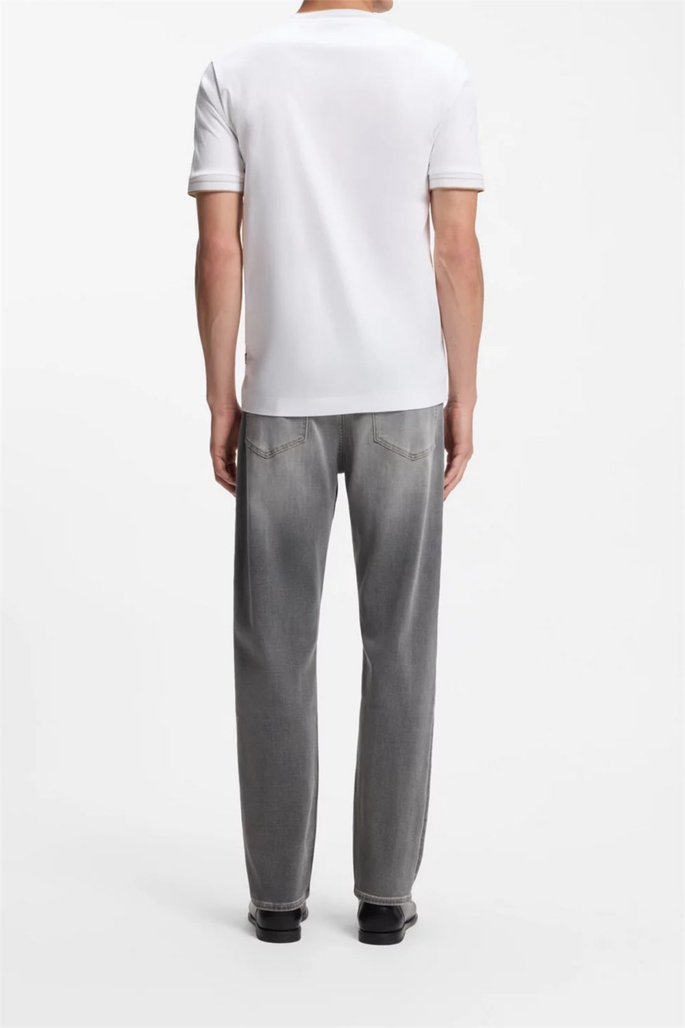 BOSS H Tessler 195 Erkek Bisiklet Yaka T-Shirt Beyaz