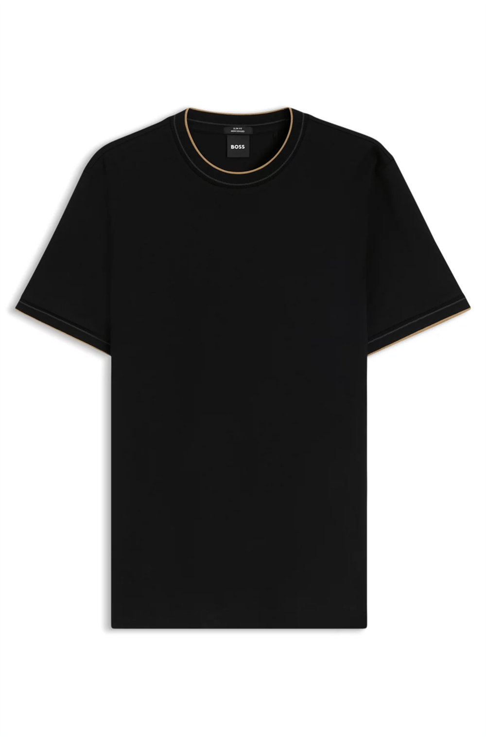BOSS H Tessler 195 Erkek Bisiklet Yaka T-Shirt Siyah