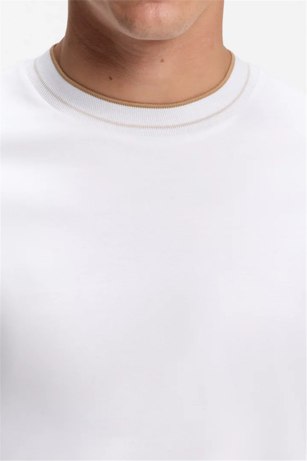BOSS H Tessler 195 Erkek Bisiklet Yaka T-Shirt Beyaz