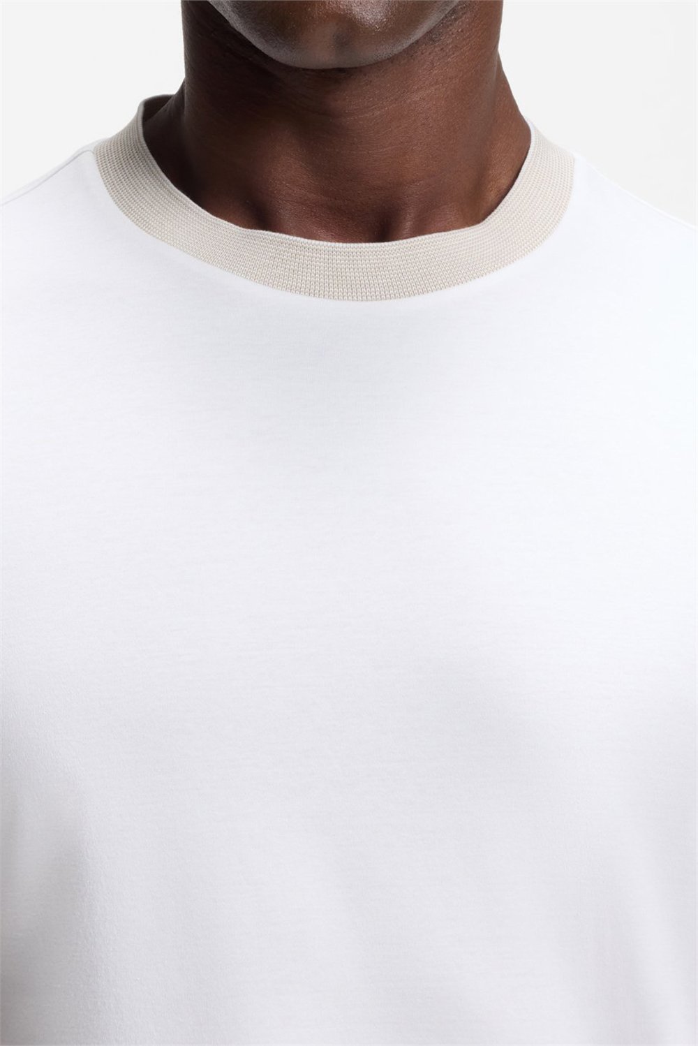 Boss H Tessler 238 Erkek Bisiklet Yaka T-Shirt Beyaz