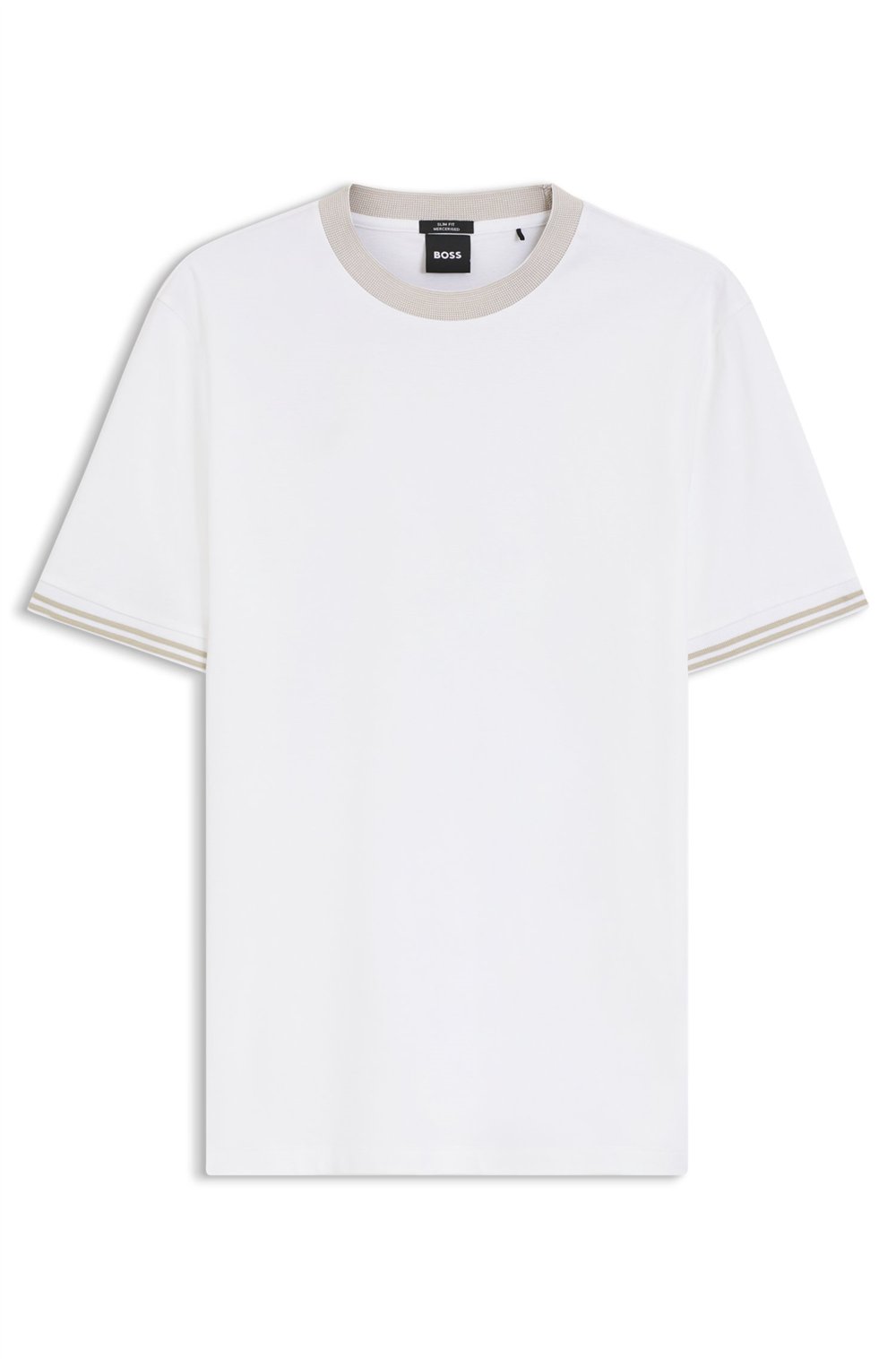 Boss H Tessler 238 Erkek Bisiklet Yaka T-Shirt Beyaz