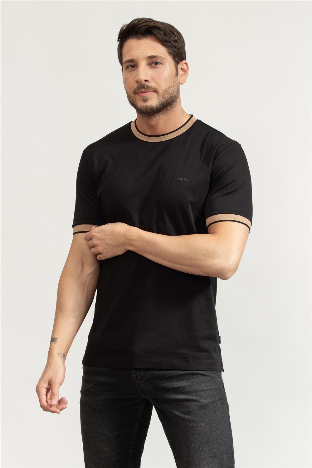 BOSS H-Tessler Erkek Bisiklet Yaka T-Shirt