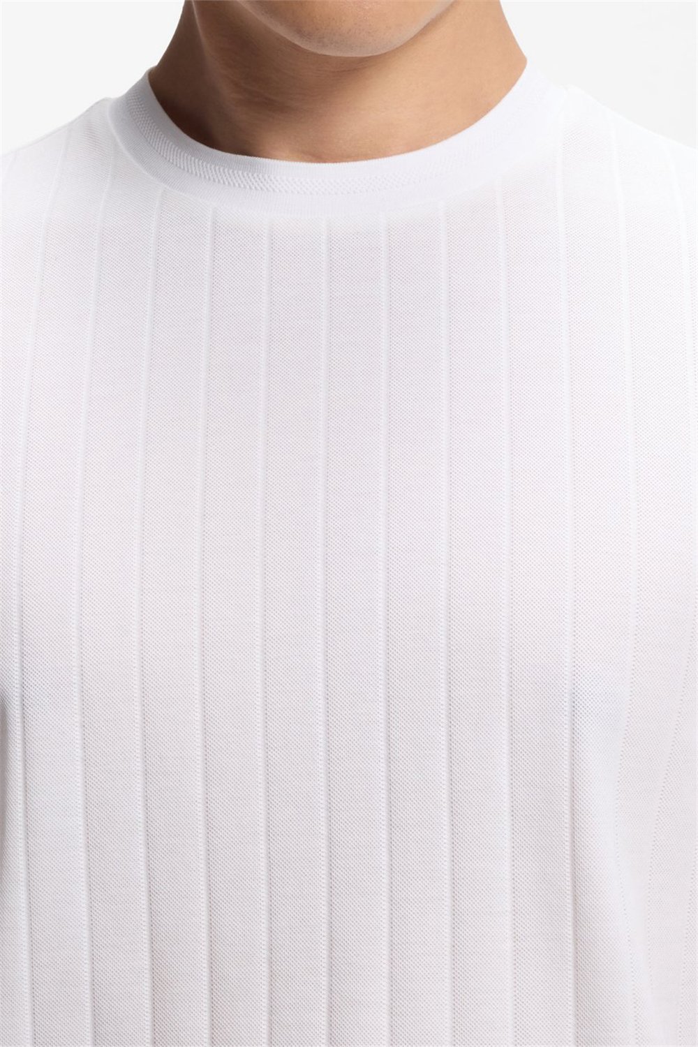 Boss H Thompson 236 Erkek Bisiklet Yaka T-Shirt Beyaz