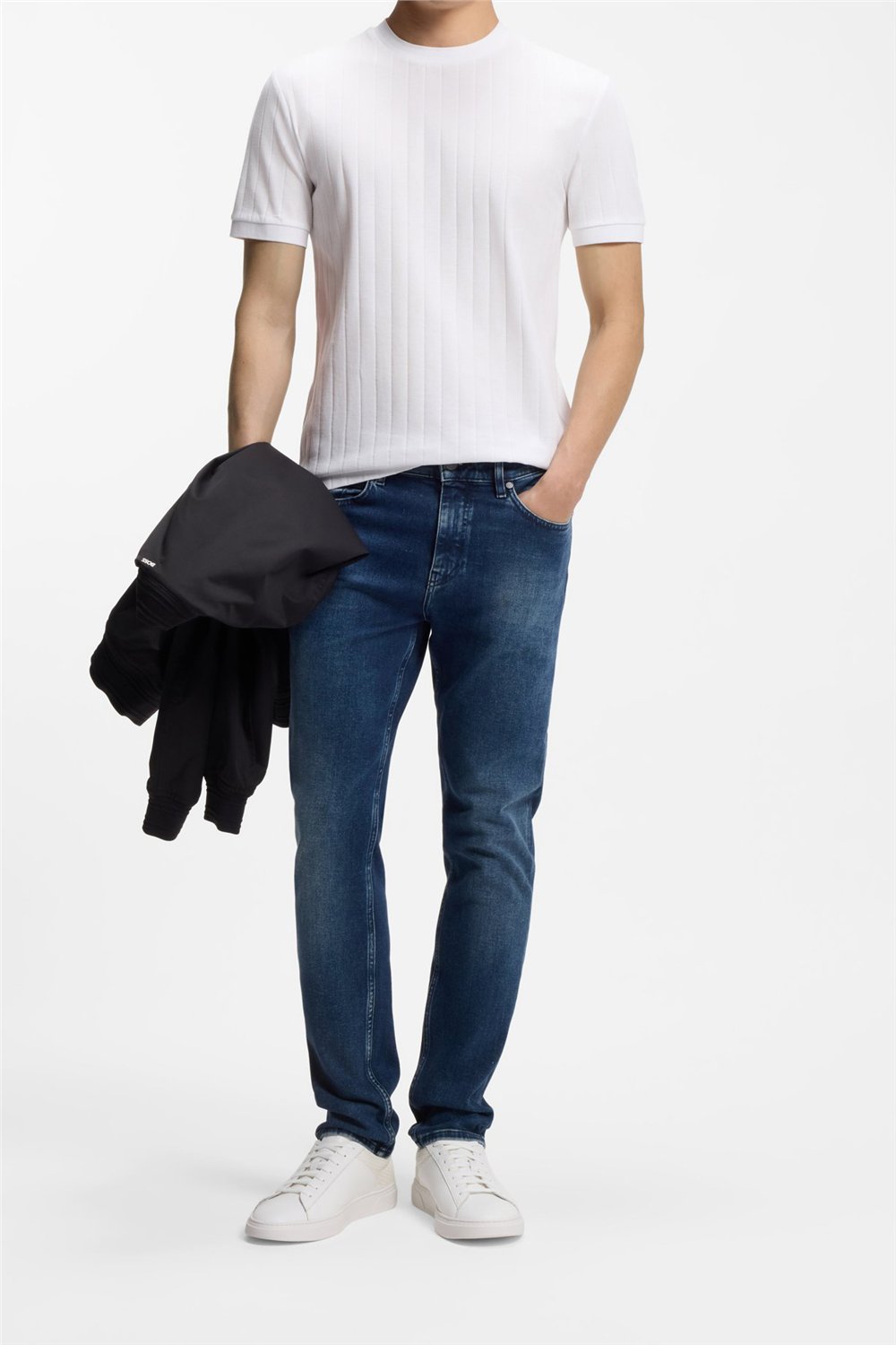 Boss H Thompson 236 Erkek Bisiklet Yaka T-Shirt Beyaz