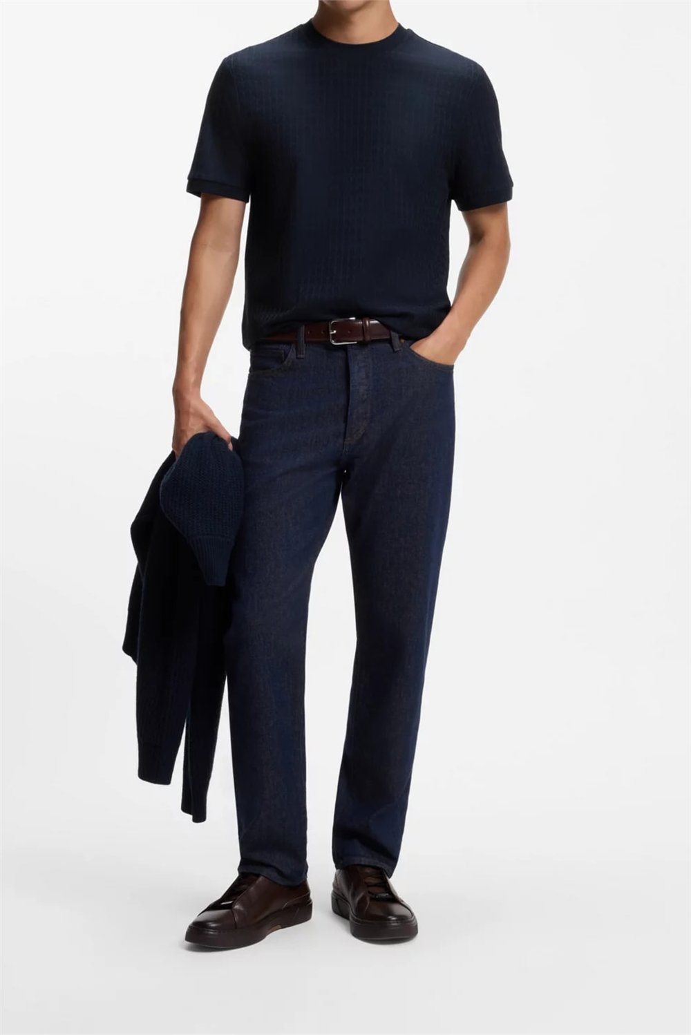 BOSS H Thompson 321 Erkek Bisiklet Yaka T-Shirt Mavi