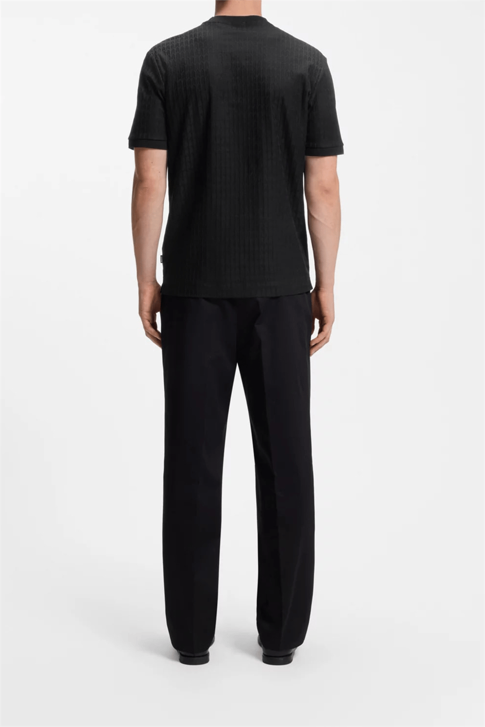 BOSS H Thompson 321 Erkek Bisiklet Yaka T-Shirt Siyah