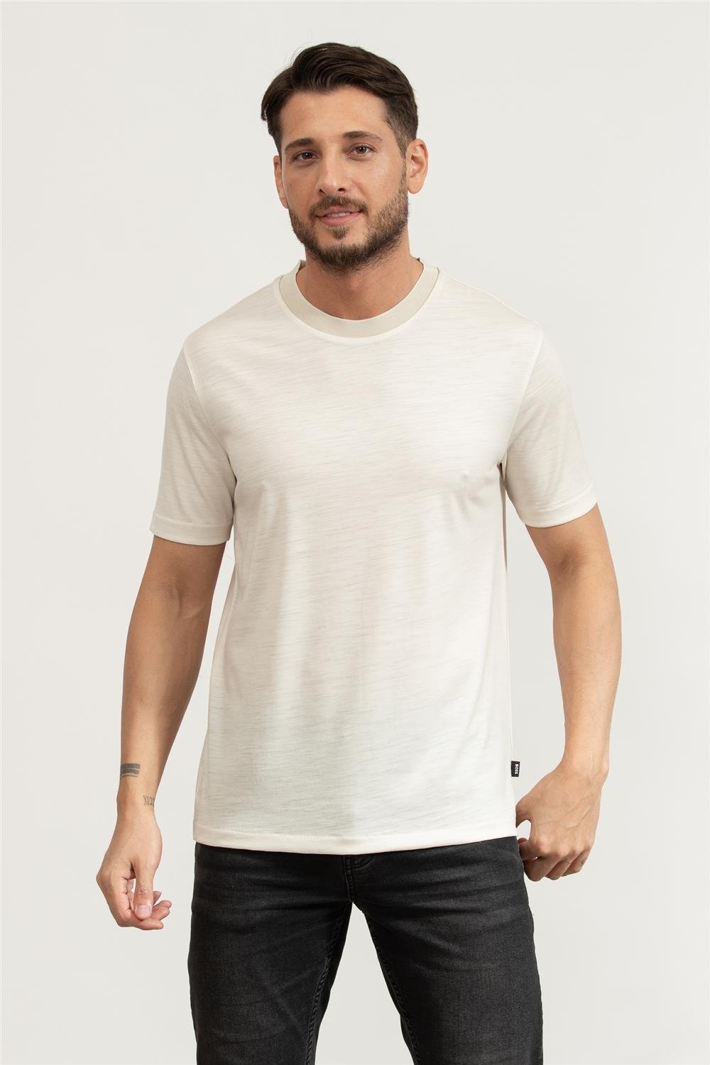 BOSS H-Thompson Erkek Bisiklet Yaka T-Shirt