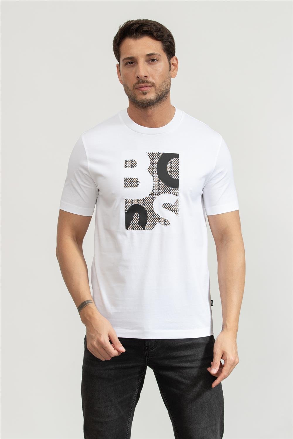 BOSS H-Thompson Erkek Bisiklet Yaka T-Shirt