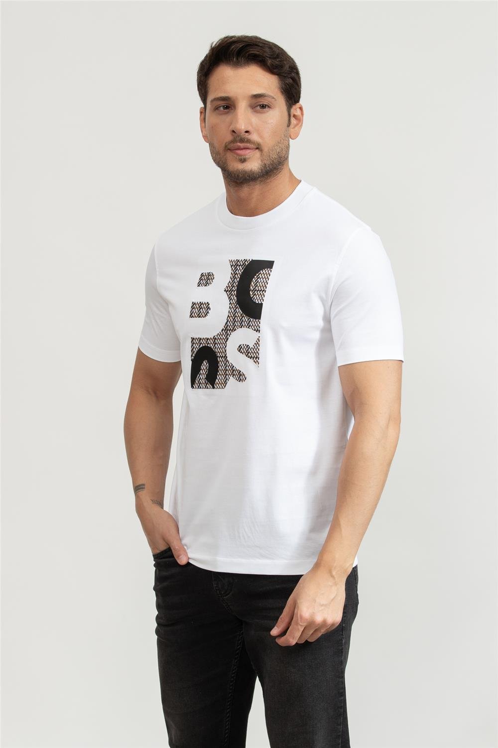 BOSS H-Thompson Erkek Bisiklet Yaka T-Shirt