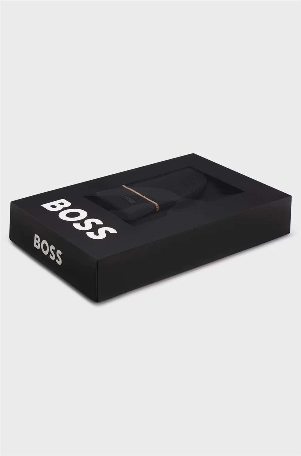 Boss Henzo SET Erkek Atkı+Bere Siyah