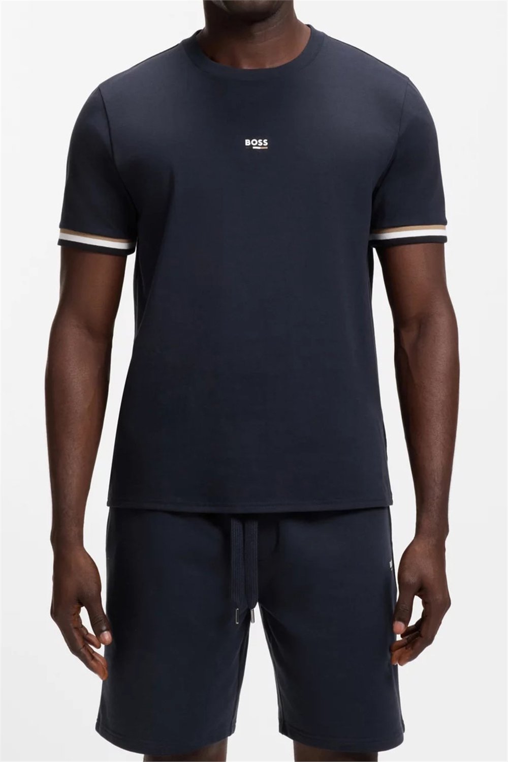 Boss Iconic T Shirt Erkek Bisiklet Yaka T-Shirt Mavi