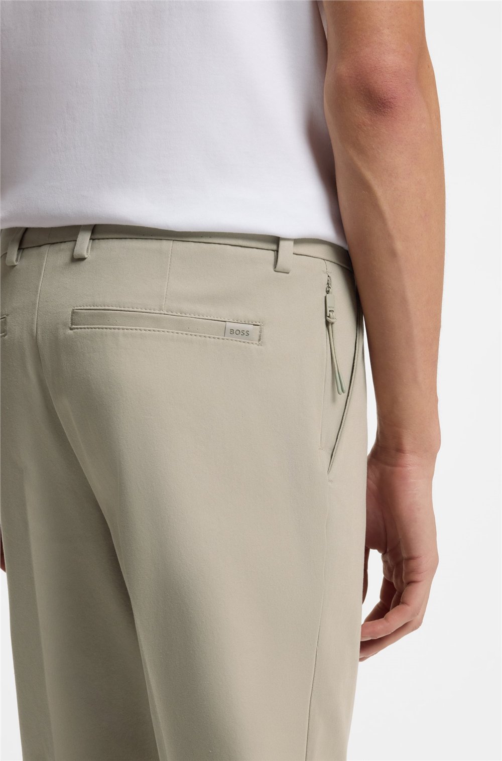 BOSS P-Kaiton1-Zip Erkek Pantolon Bej