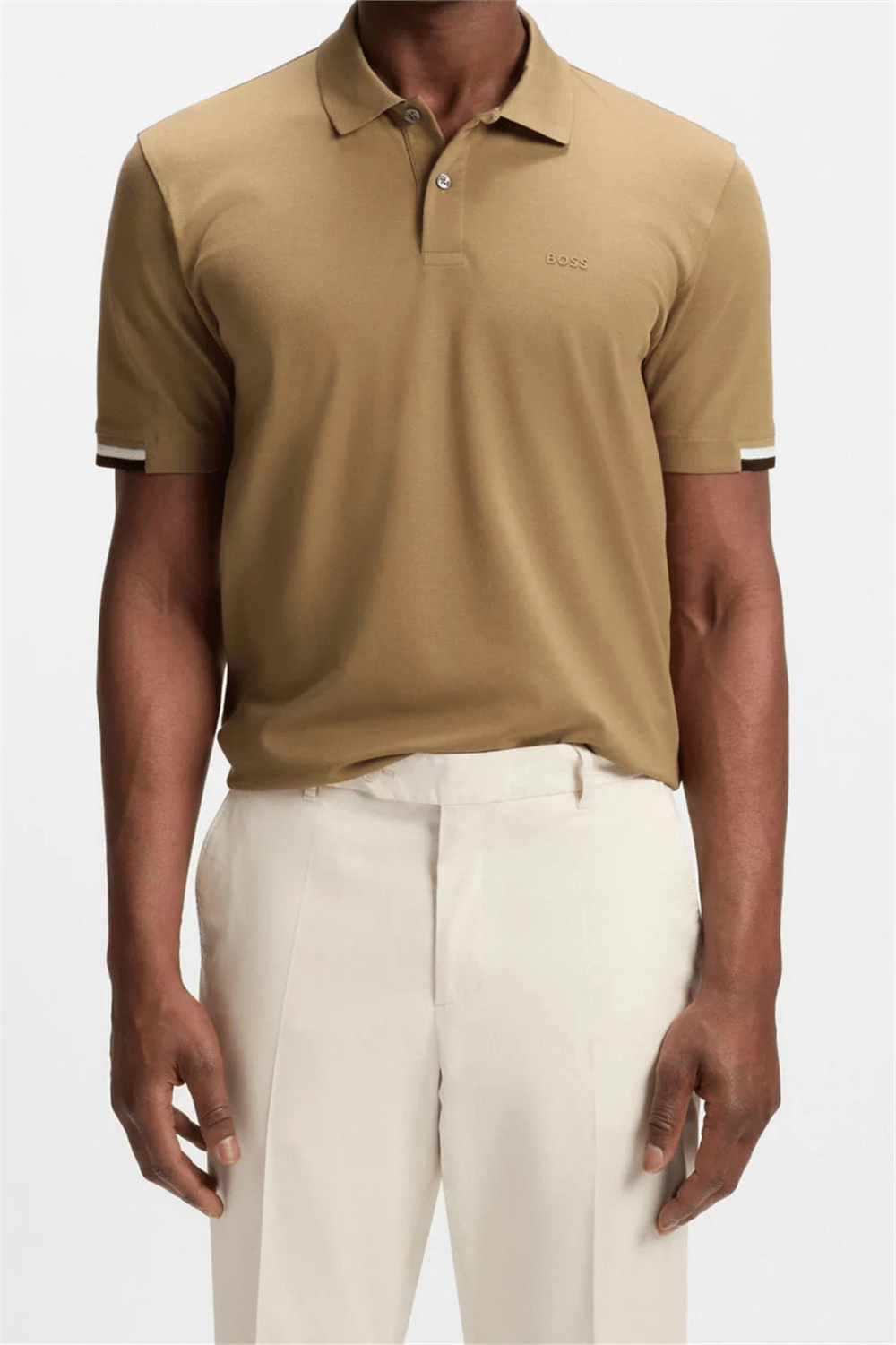 Boss Parlay Erkek Polo Yaka T-Shirt Bej