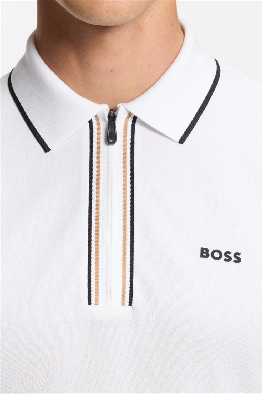 BOSS Philix GOC Erkek Polo Yaka T-Shirt Beyaz
