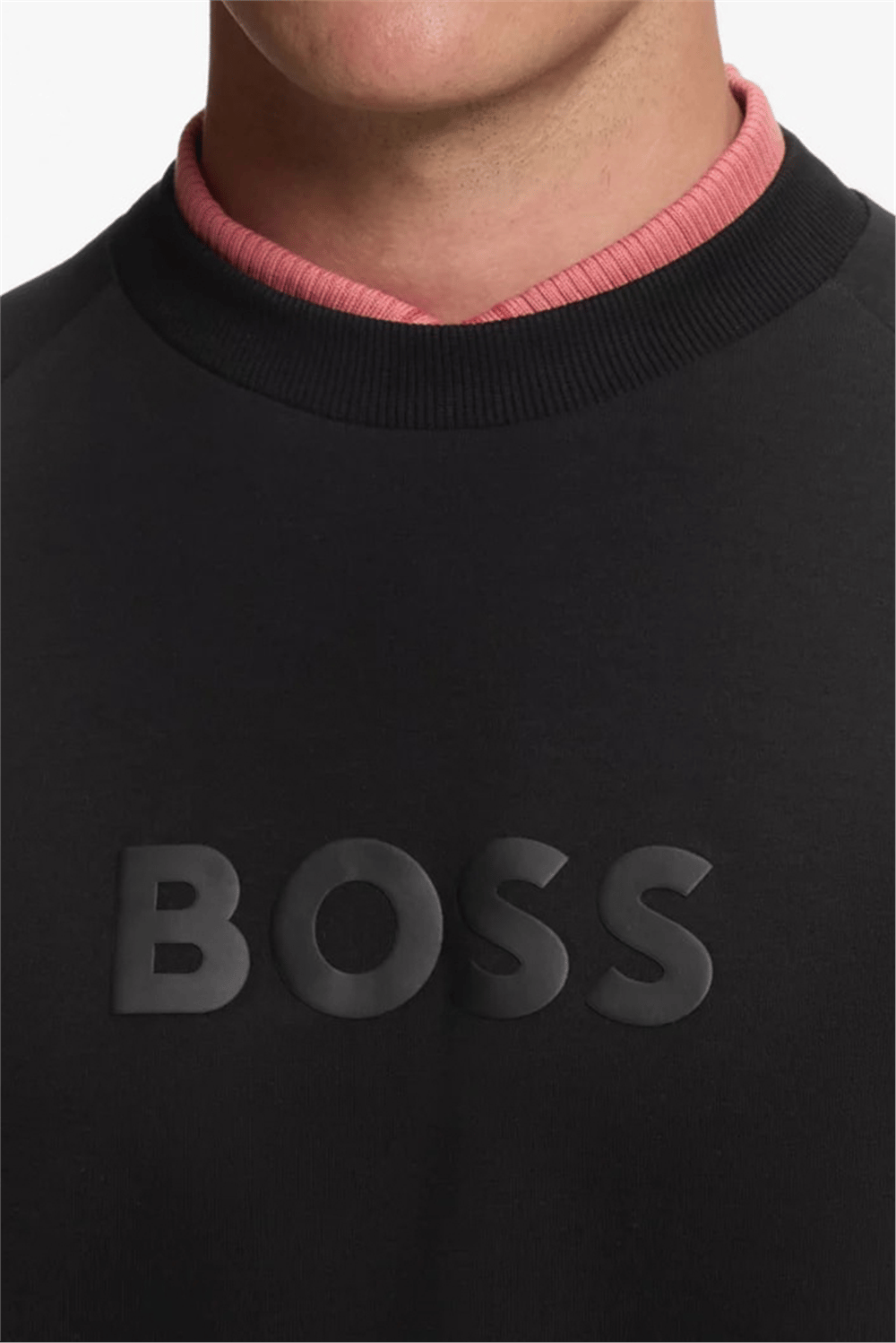 Boss Salbo Erkek Bisiklet Yaka Sweatshirt Siyah