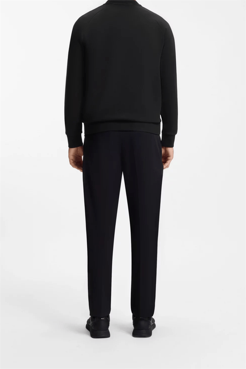 Boss Salbo Erkek Bisiklet Yaka Sweatshirt Siyah
