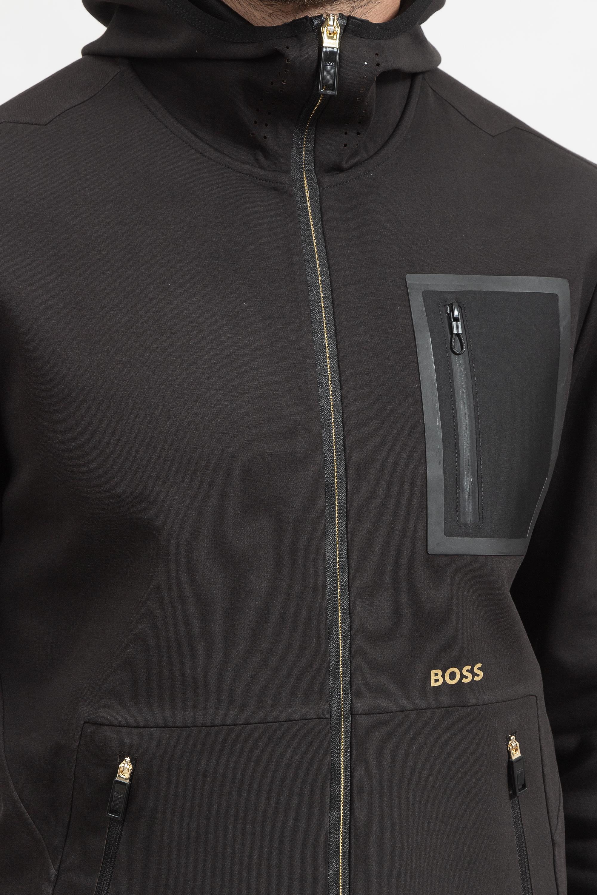 Boss Sariq Erkek Fermuarlı Sweatshirt