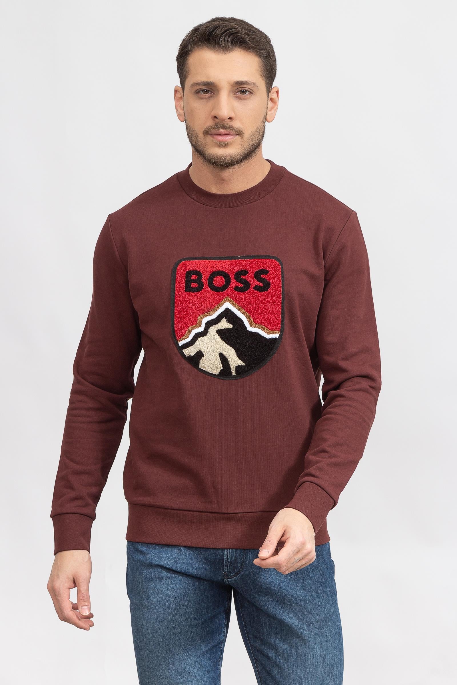 Boss Stadler Erkek Bisiklet Yaka Sweatshirt