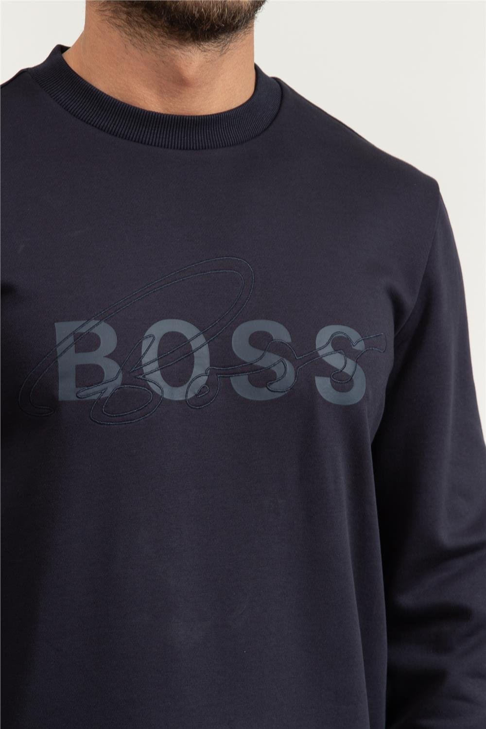 Boss Stadler Erkek Bisiklet Yaka Sweatshirt