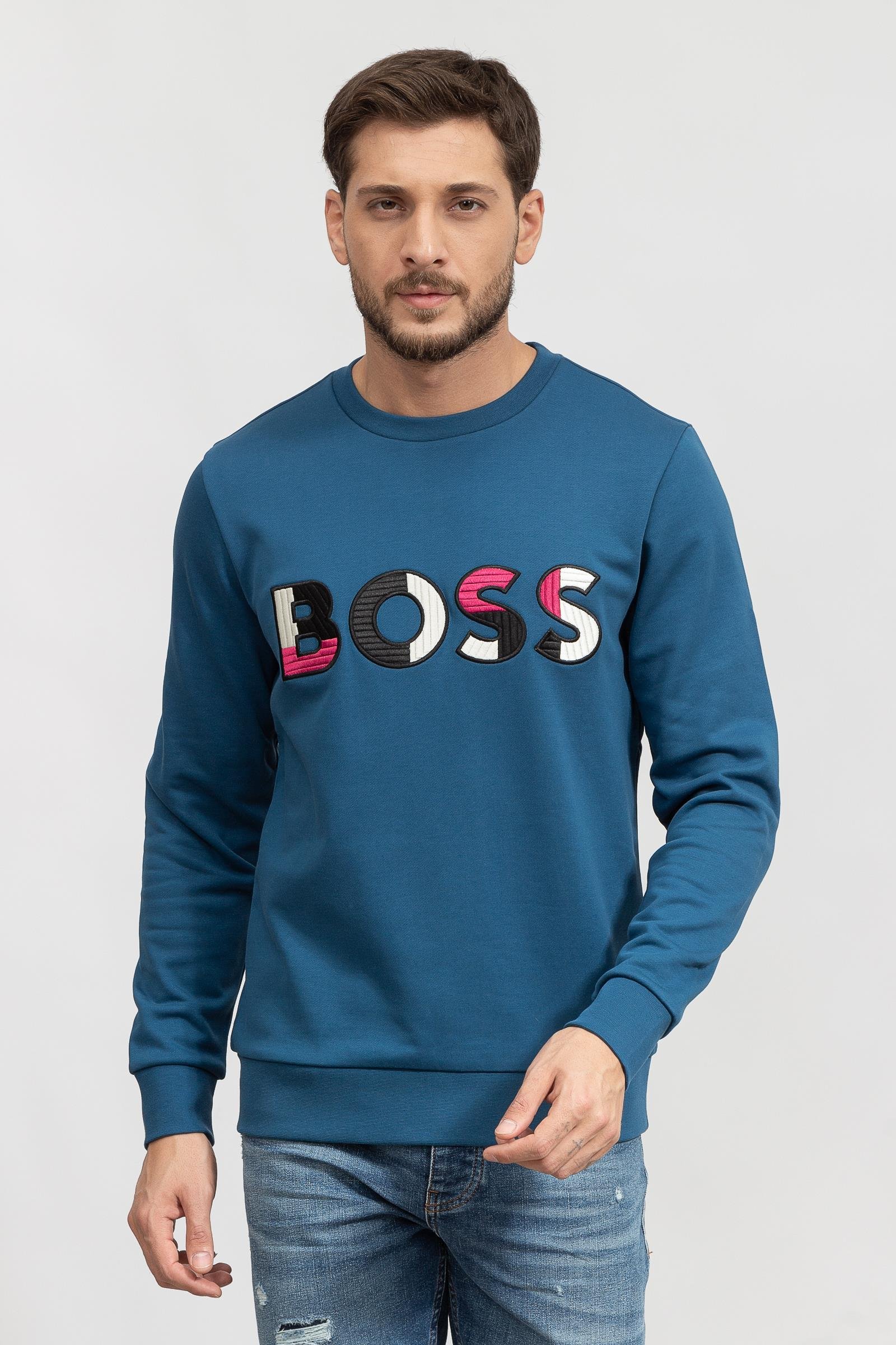 Boss Stadler Erkek Bisiklet Yaka Sweatshirt