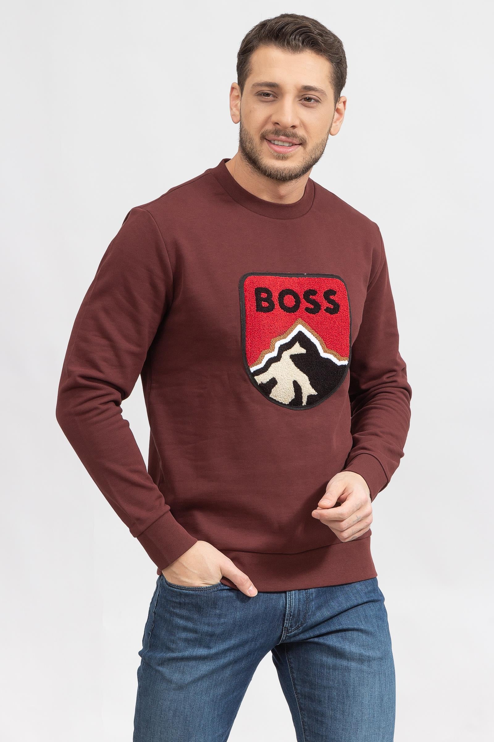 Boss Stadler Erkek Bisiklet Yaka Sweatshirt