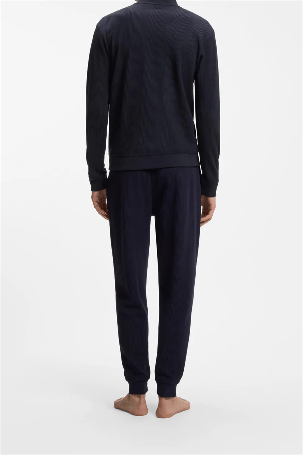 BOSS Structure 1/4 Zip Erkek Fermuarlı Sweatshirt Mavi